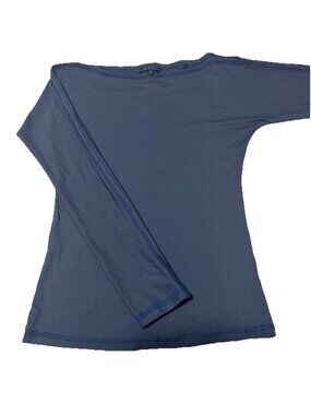 Blu Sand Cropped Top Shirt Size S Small Blue Crew Neck Long Sleeve activewear